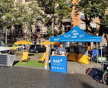 Infostand am Wochenmarkt