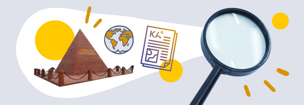 Pyramide Weltkugel Lupe