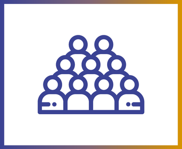 Teaser-Icon für Photovoltaik-Lösungen für Gewerbe und Industrie, stilisierte Gruppe von Personen