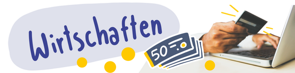 Laptop, Geld, Text Wirtschaften