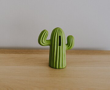 Eine Spardose in Form eines Kaktusses