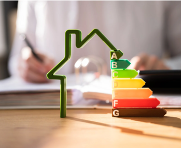 Foto von Haus, das Energiestandards zeigt