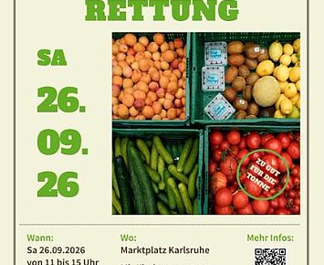 Tag der Lebensmittelrettung 2026 auf dem Marktplatz Karlsruhe