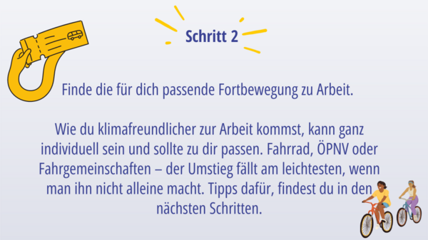 Schritt 2 passendes Fortbewegungsmittel